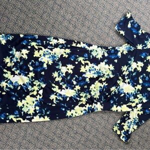 APT9 Floral Print Dress in Blue and Yellow